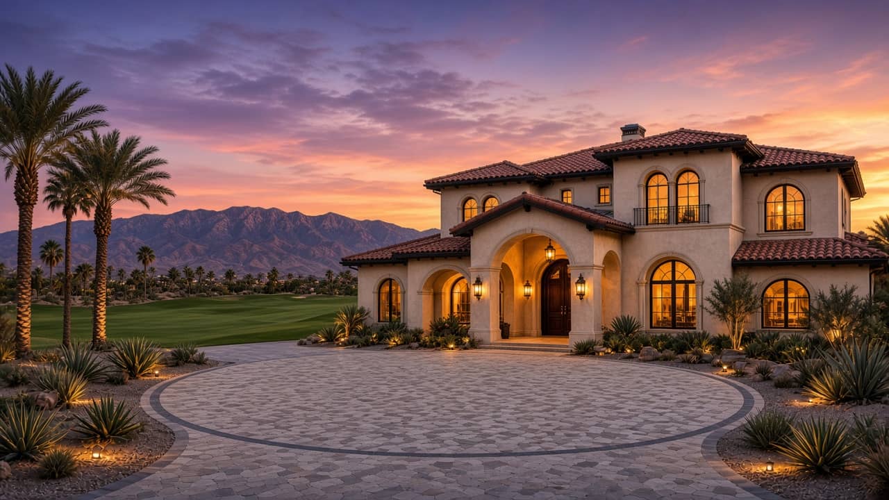 Twilight custom estate and circular motor court in Innisbrook Estates at Spanish Trail, Las Vegas 89113