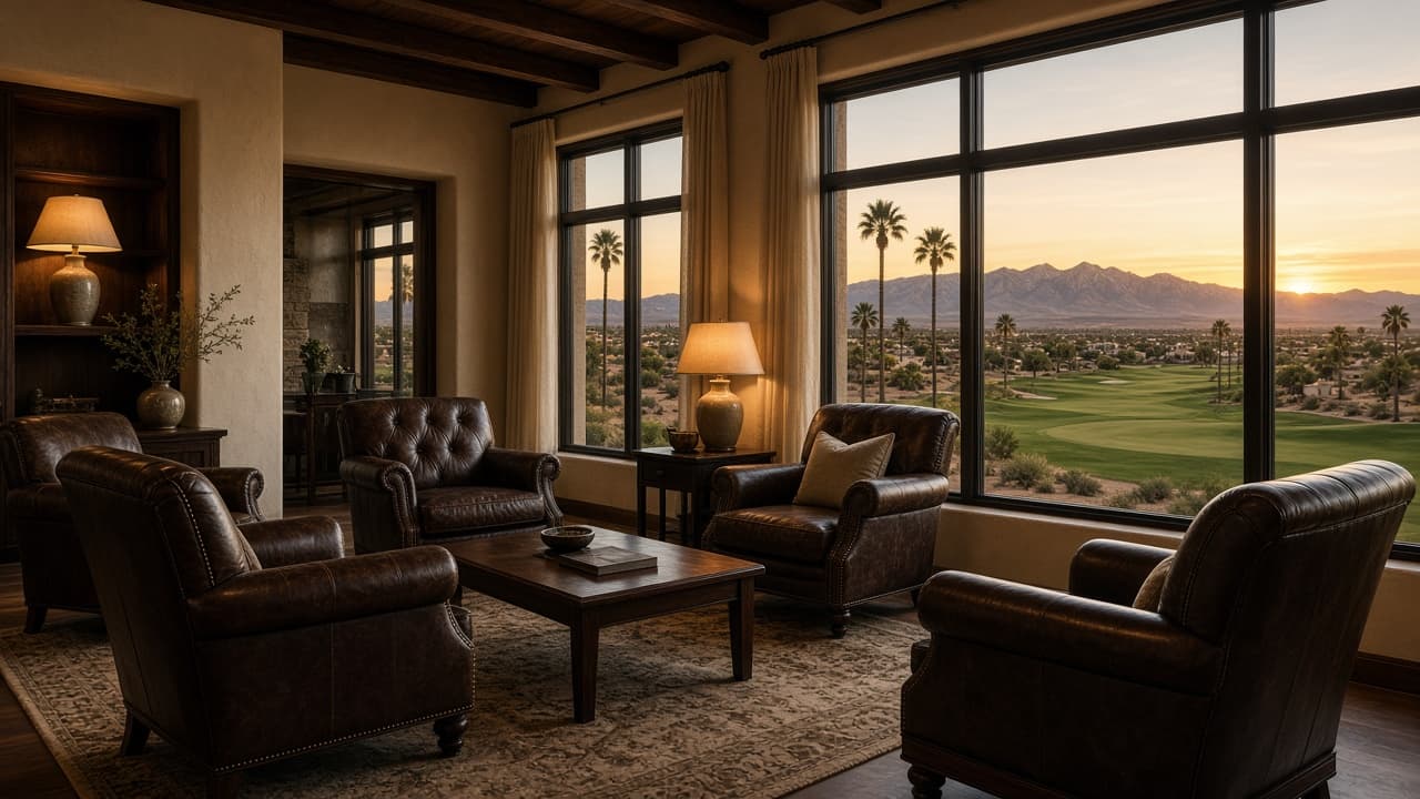 Spanish Trail Country Club membership lounge overlooking Las Vegas fairways